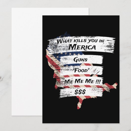 Merica Humor America USA Funny Patriotisme Kaart (Voorkant / Achterkant)