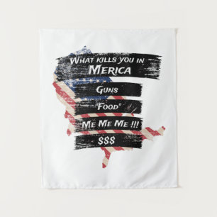 Merica Humor America USA Funny Patriotisme Wandkleed