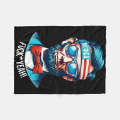 Merica Ja Abraham Lincoln 4 juli Fleece Deken (Voorkant (Horizontaal))