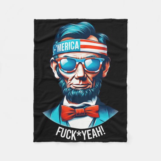 Merica Ja Abraham Lincoln 4 juli Fleece Deken (Voorkant)