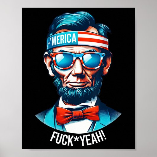 Merica Ja Abraham Lincoln 4 juli Poster (Voorkant)