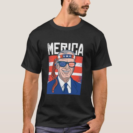 Merica Joe Biden 4 juli patriottisch Amerikaan T-shirt (Voorkant)