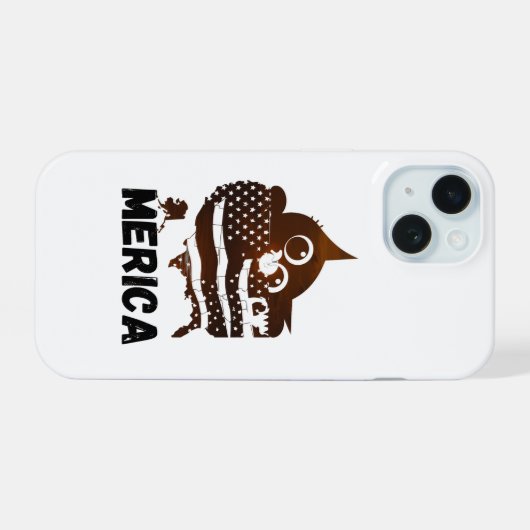 Merica kat iPhone 15 case (Achterkant horizontaal)