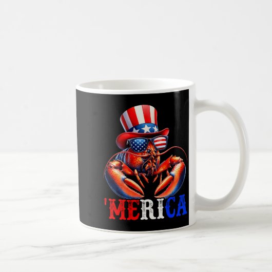 Merica Kreeft Patriottisch 4 juli Grappige Kindere Koffiemok (Rechts)