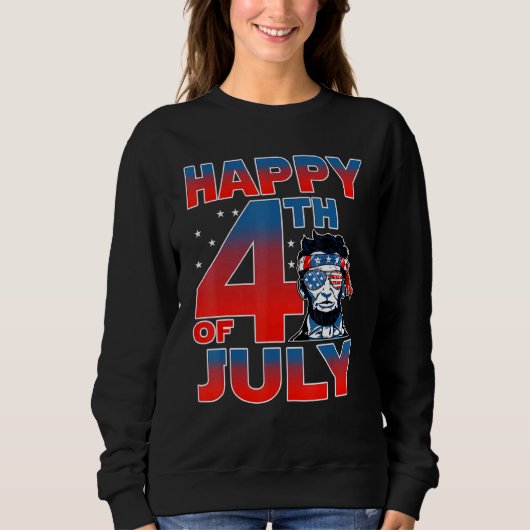 Merica Lincoln Independence Day Happy 4 juli Trui (Voorkant)
