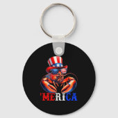 Merica Lobster Patriotic 4th Of July Funny Kids Me Sleutelhanger (Voorkant)