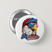 Merica Mullet Adelaar, 4 juli, Onafhankelijkheidsd Ronde Button 5,7 Cm (Voorkant /achterkant)