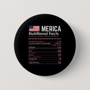 Merica Nutrition Feit Funny America 4th of juli Pa Ronde Button 5,7 Cm