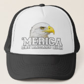 "MERICA One Badass Bird Trucker Hat Trucker Pet (Voorkant)