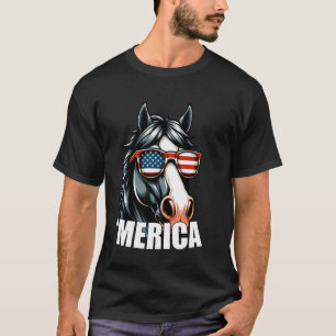 Merica Paard Grappig Amerikaans Patriottisch USA 4 T-shirt