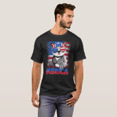Merica Panda Beer met VS vlag 4e ju T-shirt (Voorkant volledig)