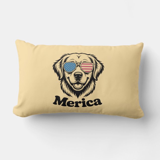 Merica Patiotic Hondenbril USA Amerikaanse Vlag 4e Kussen (Voorkant)