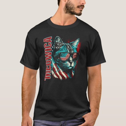 Merica Patriotic Bengal Cat Meowica 4th of July Ca T-shirt (Voorkant)