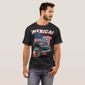 Merica Patriotic Classic Muscar with USA Flag T-shirt (Voorkant volledig)