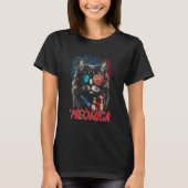 Merica Patriotic Maine Coon Cat Meowica 4th of Jul T-shirt (Voorkant)
