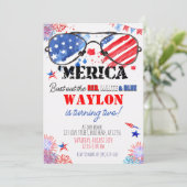 "Merica Patriotic Red White en Blue 2de verjaardag Kaart (Staand voorkant)