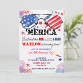 "Merica Patriotic Red White en Blue 2de verjaardag Kaart (Staand voorkant)