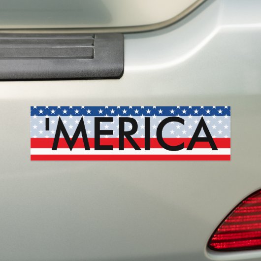 "MERICA Patriotic USA Bumpersticker (Op auto)