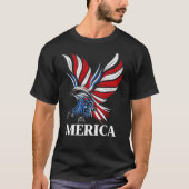 Merica Patriotic USA Eagle of Freedom op 4 juli T-shirt (Voorkant)