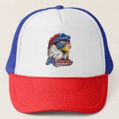 Merica Patriottische Adelaar 4 juli Trucker Pet (Voorkant)
