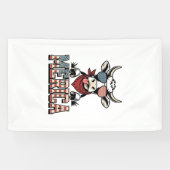Merica Patriottische Koe Vintage Gravure Grafisch_ Spandoek (Horizontaal)