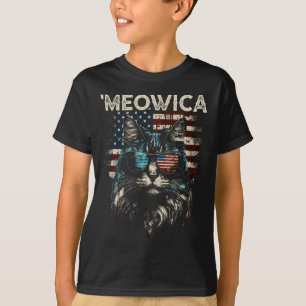 Merica Patriottische Maine Coon Kat  T-shirt