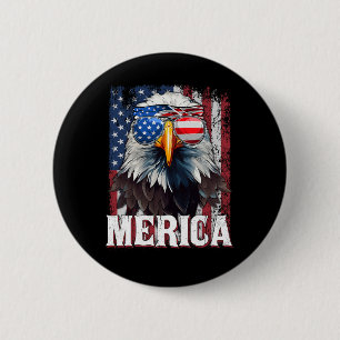 Merica - Patriottische Usa Adelaar Van Vrijheid - Ronde Button 5,7 Cm