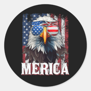Merica - Patriottische Usa Adelaar Van Vrijheid - Ronde Sticker