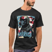merica patriottische zwarte labrador 4th of juli e t-shirt (Voorkant)