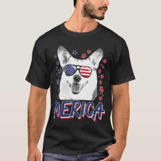 Merica Pembroke Welsh Corgi Dog 4 juli Verenigde S T-shirt