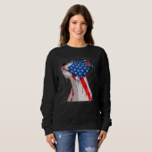 Merica Pit Bull Dog 4 juli Amerikaanse vlag Trui (Voorkant volledig)