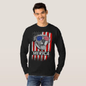 Merica Pit Bull Pun Funny Pitbull Amerikaans T-shirt (Voorkant volledig)