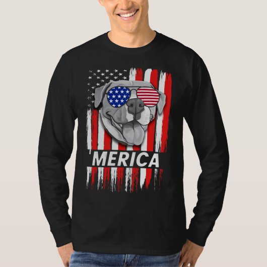 Merica Pit Bull Pun Funny Pitbull Amerikaans T-shirt (Voorkant)