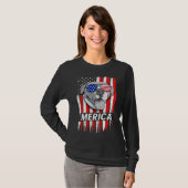 Merica Pit Bull Pun Funny Pitbull  Amerikaans T-shirt (Voorkant volledig)