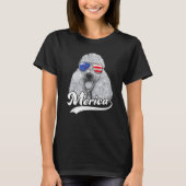 Merica Poodle Usa American Flag Sunbribribril van  T-shirt (Voorkant)