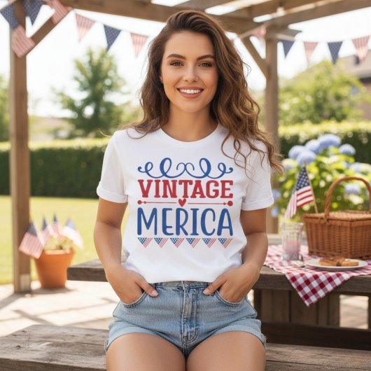 Merica Red White en Blue Patriotic T-shirt
