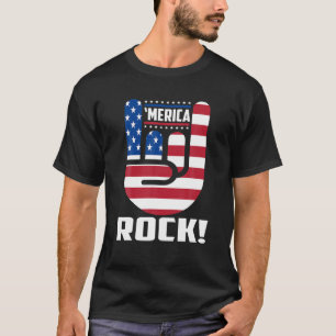 Merica Rock American Flag Patriotic 4 juli T-shirt