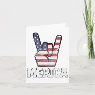 Merica Rock On Bord 4 juli Vintage Amerikaanse Vla Kaart