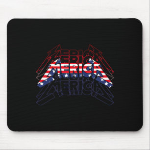 Merica Rock Sign 4 juli Amerikaanse vlag Muismat