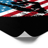 Merica Rock Sign Amerikaanse vlag Amerikaanse Mann Poster (Hoek)