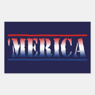 'MERICA Rood Wit & Blauw Stickers (6/vel)