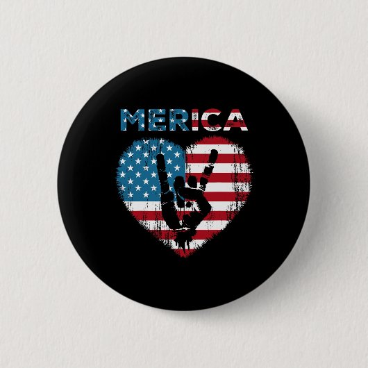 Merica Rotschild 4 juli Amerikaanse vlag VS Mannen Ronde Button 5,7 Cm (Voorkant)