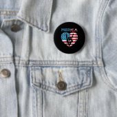 Merica Rotschild 4 juli Amerikaanse vlag VS Mannen Ronde Button 5,7 Cm (In situ)
