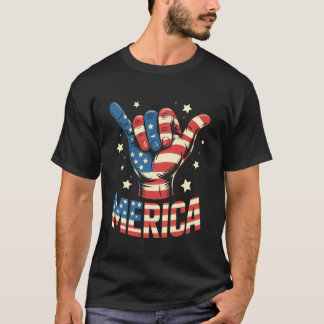 Merica Rotschild 4 juli Vintage Amerikaanse Vlag T-shirt
