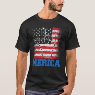 Merica Rotschild 4 juli VS USA Amerikaanse Vlag T-shirt