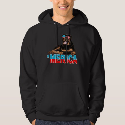 Merica Rottweiler American Flag Zonnebril 4e van Hoodie (Voorkant)