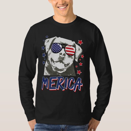 Merica Rottweilers Hond 4 juli Verenigde Staten Ca T-shirt (Voorkant)