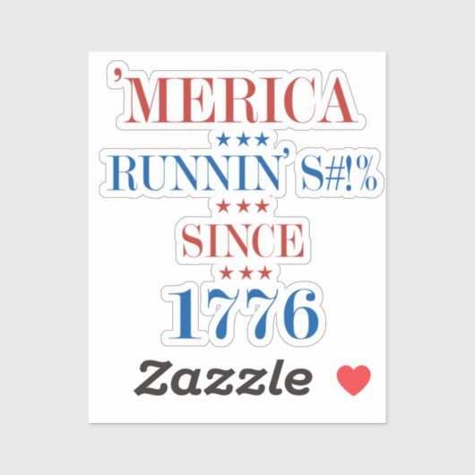 'Merica - Running S - -t sinds 1776 Sticker (Vel)