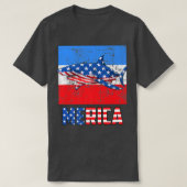 Merica Shark 4th Of July Funny American Patriotic  T-shirt (Design voorkant)
