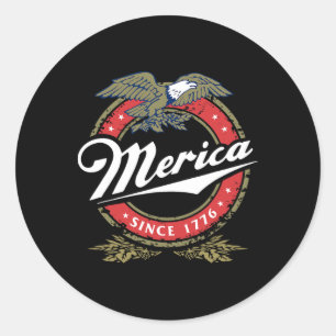 Merica Sinds 17761 Amerikaanse Adelaar Mullet Ster Ronde Sticker